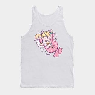 Cute cat in a candy wrapper being sweet kitten Tank Top